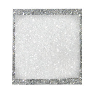 Bloc De Notas Foto de plata elegante del Glitz del purpurina