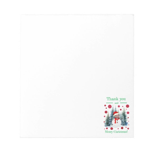 Bloc De Notas Foto Divertida Cara Feliz Navidad (Frente)