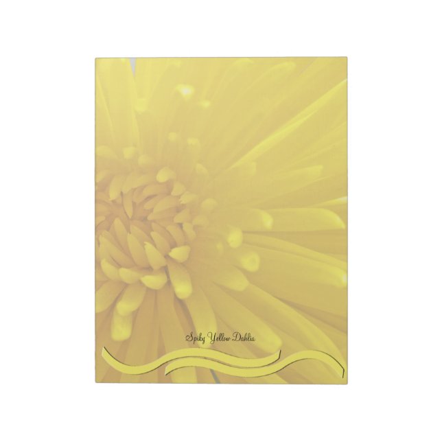 Bloc De Notas Fotografía de Dahlia amarillo Spiky (Lado Izquierdo)