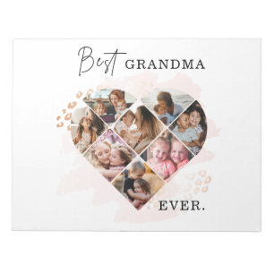 Bloc De Notas Fotografía familiar Mejor Abuela Forma de Corazón