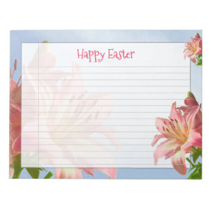 Bloc De Notas Fotografía floral Lirio Rosa Feliz Pascua