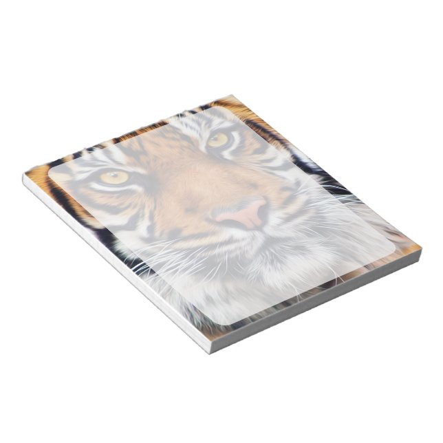 Bloc De Notas Fotografía masculina siberiana de pintura al tigre (Lado Derecho)