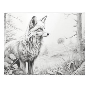 Bloc De Notas Fox Animal Discovery Wild Nature Ink Sketch Style