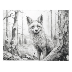 Bloc De Notas Fox Animal Discovery Wild Nature Ink Sketch Style