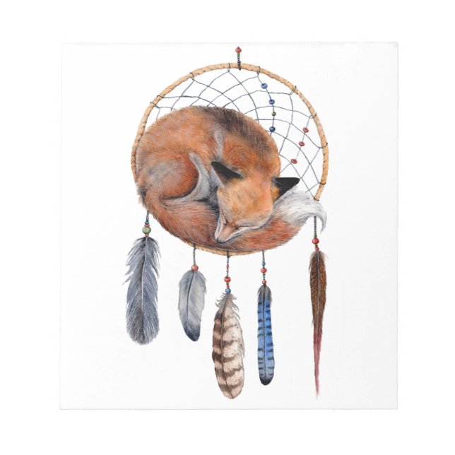 Bloc De Notas Fox roja durmiendo en Dreamcatcher (Frente)