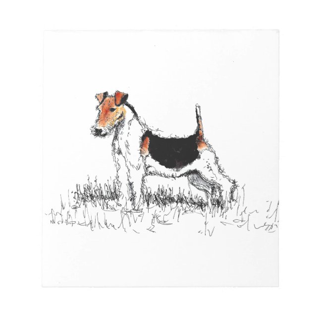 Bloc De Notas Fox Terrier de pie orgulloso (Frente)