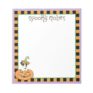 Bloc De Notas Fox terrier liso de Halloween