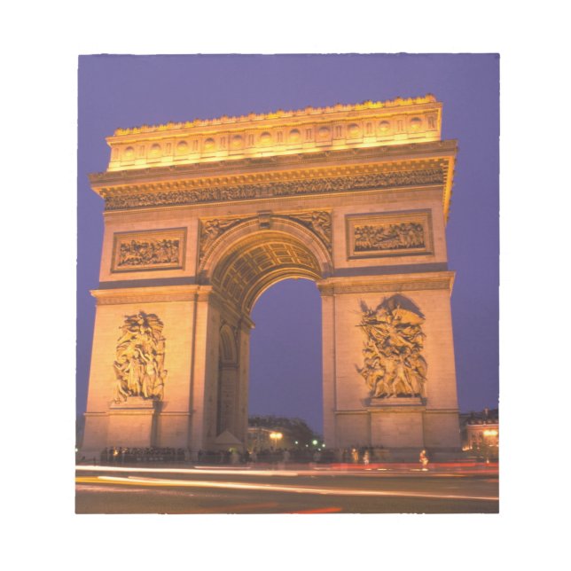 Bloc De Notas Francia, París, Arco de Triunfo al anochecer. (Frente)