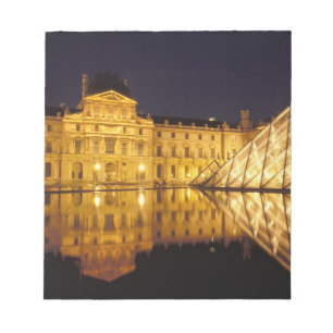 Bloc De Notas Francia, París, museo Louvre de noche.