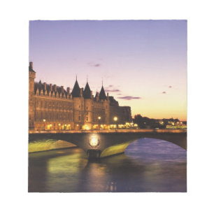 Bloc De Notas Francia, París, río Sena y Conciergerie en