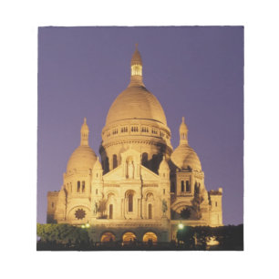Bloc De Notas Francia, París, Sacré-Coeur al anochecer.