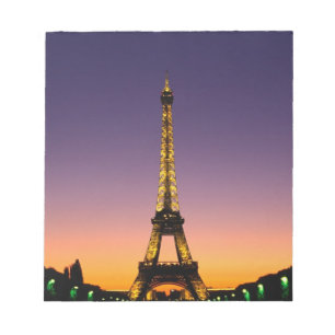 Bloc De Notas Francia, París, Torre Eiffel al atardecer.