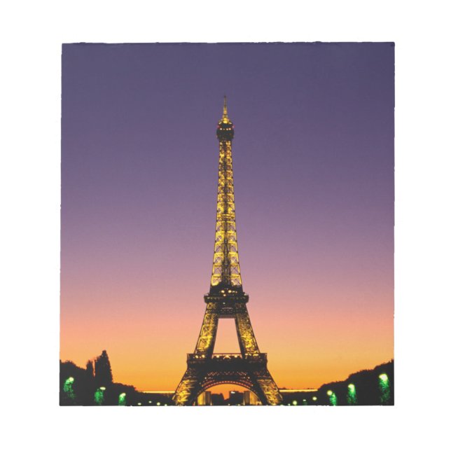 Bloc De Notas Francia, París, Tour Eiffel al atardecer. (Frente)