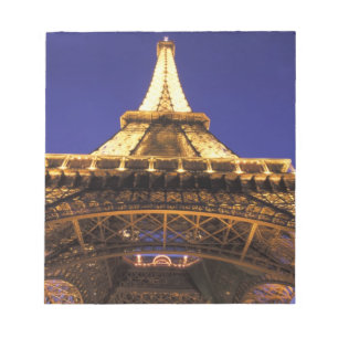 Bloc De Notas FRANCIA, Torre Eiffel de París, vista nocturna