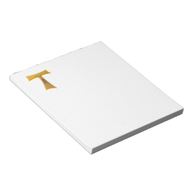 Bloc De Notas Franciscan Tau Cross Pax Et Bonum Gold Metallic (Lado Derecho)
