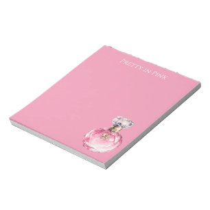 Bloc De Notas Frasco de perfume Pretty in Pink con amuleto de ca