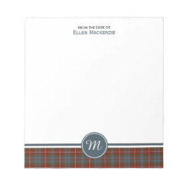 Bloc De Notas Fraser de Lovat Weathered Tartán Monograma