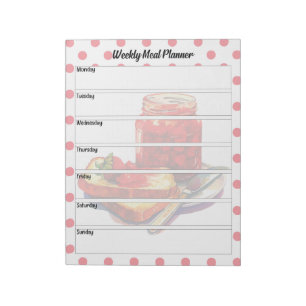 Bloc De Notas Fresa Cuta Tratamientos Planner Semanal De Comida