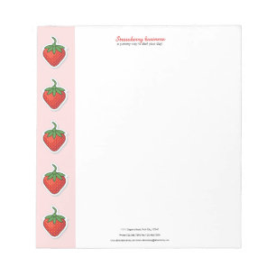 Bloc De Notas Fresa dulce rojo - plantilla personalizada