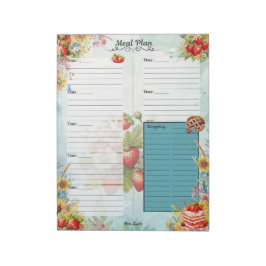 Bloc De Notas Fresa dulce Tret 7 Día Planner de Comida