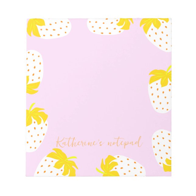 Bloc De Notas Fresa rosa amarillo (Frente)