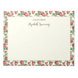 Bloc De Notas Fresas Primaverales De Fresa Ilustradas A Mano