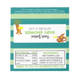 Bloc De Notas Frisbee Jungle Baby Shower Favor Candy Wrappers