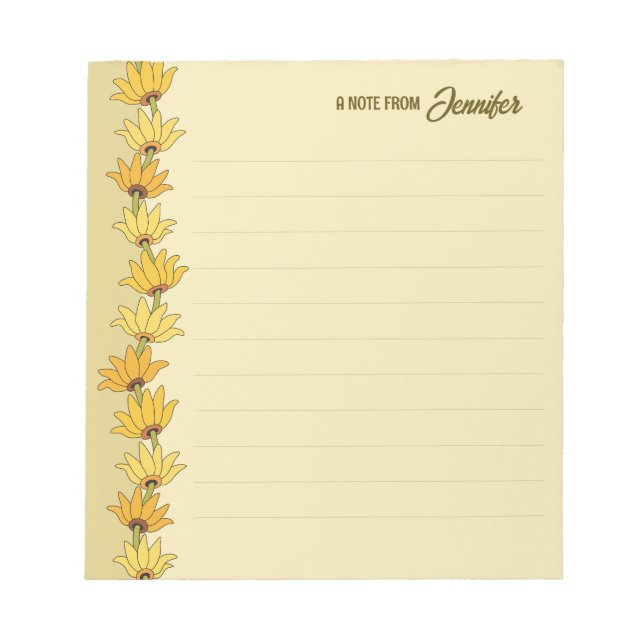Bloc De Notas Frontera de girasol dibujado a mano con una cosech (Frente)