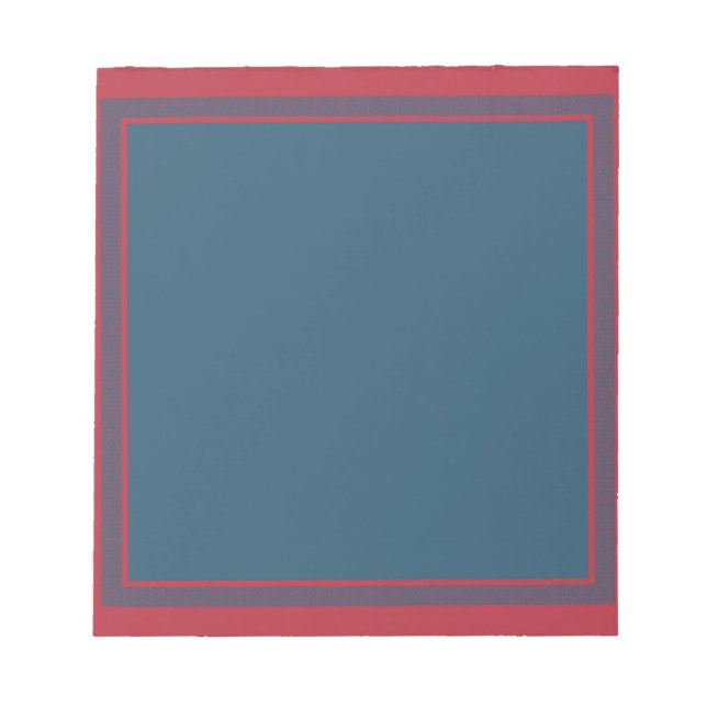 Bloc De Notas Frontera geométrica marina y roja (Frente)