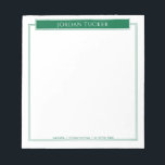 Bloc De Notas Frontera moderna Oficina escolar de placas verdes<br><div class="desc">Este diseño presenta un espacio para un nombre en la parte superior y otra línea de texto en la parte inferior, acentuada por un simple borde doble. La colección de productos de coordinación está disponible en nuestra tienda, zazzle.com/store/doodlelulu. Contáctenos si necesita este diseño aplicado a un producto específico para crear...</div>