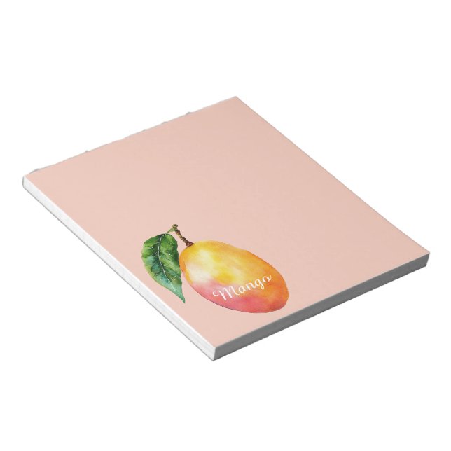 Bloc De Notas Fruta de mango amarillo rosa (Lado Derecho)
