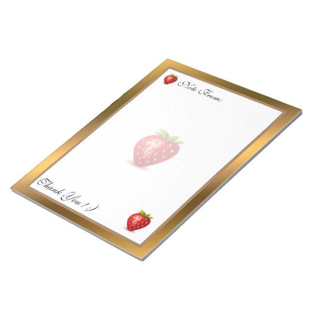 Bloc De Notas Fruta moderna dorada Añadir tu texto (Lado Derecho)