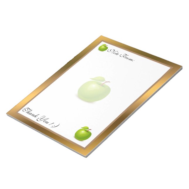 Bloc De Notas Fruta moderna dorada Añadir tu texto (Lado Derecho)