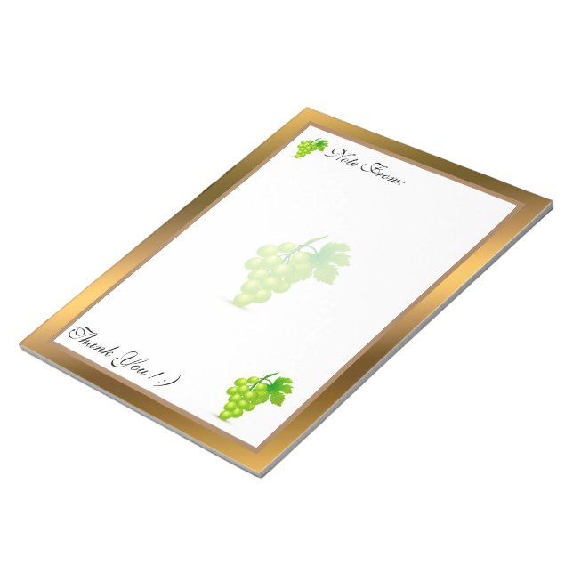 Bloc De Notas Fruta moderna dorada Añadir tu texto (Lado Derecho)