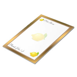 Bloc De Notas Fruta moderna dorada Añadir tu texto