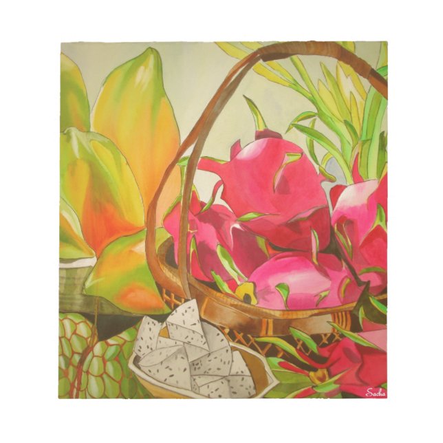 Bloc De Notas Frutas tropicales acuarela arte original todavía v (Frente)