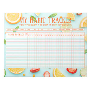 Bloc De Notas Fruto divertido nuevo año nuevo háit tracker