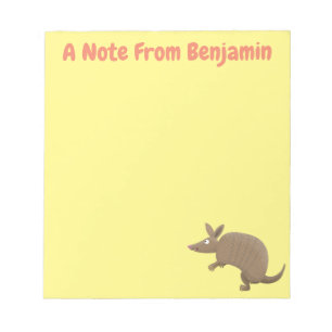 Bloc De Notas Funny armadillo feliz personalizado ilustracion