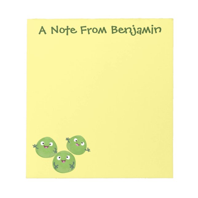 Bloc De Notas Funny Brussels brota personalizado de verduras (Frente)