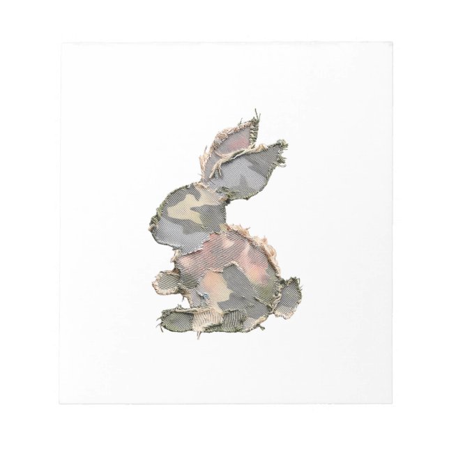 Bloc De Notas Funny Bunny Crochet Patchwork Camo Rabbit Happy Ea (Frente)