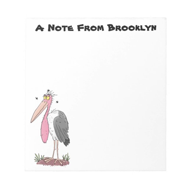 Bloc De Notas Funny marabou stork personalizado (Frente)