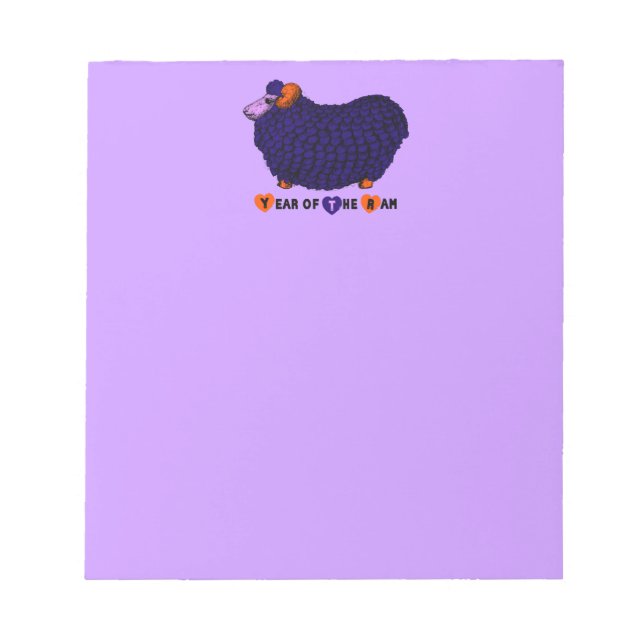 Bloc De Notas Funny morado año chino Zodiac Notepad (Frente)