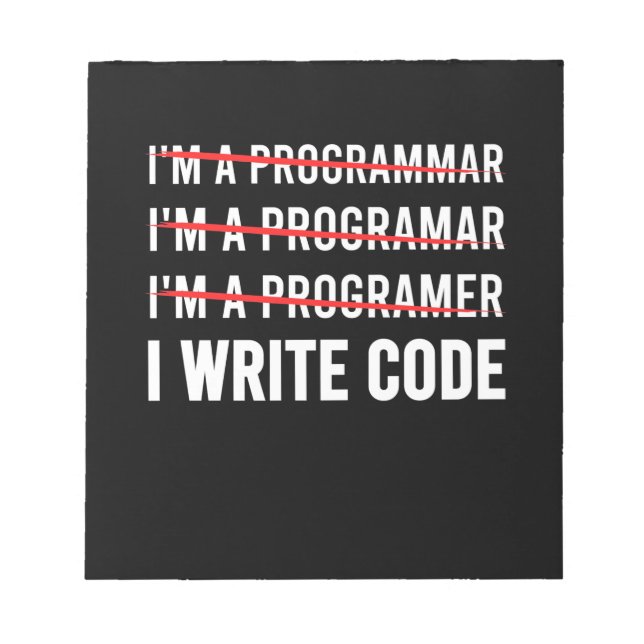 Bloc De Notas Funny Programmer I Wite Code (Frente)