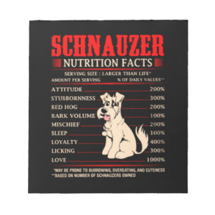 Bloc De Notas Funny Schnauzer Schnauzer Butrition Facts