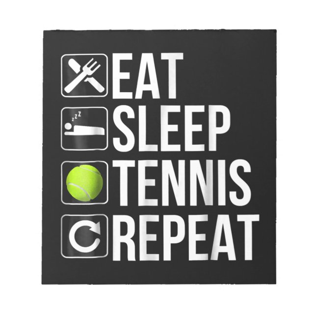 Bloc De Notas Funny Tennis Player Gift  - Eat Sleep Tennis (Frente)