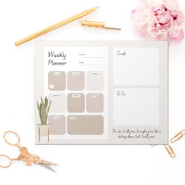 Bloc De Notas Funny Weekner Planner Con Planta