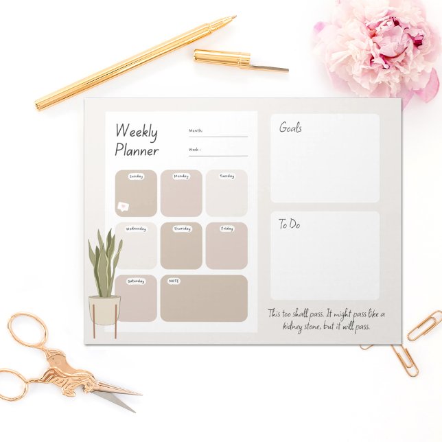 Bloc De Notas Funny Weekner Planner Con Planta (Subido por el creador)