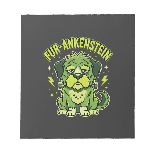 Bloc De Notas Fur-Ankenstein Perro Divertido de Frankenstein Hal (Frente)