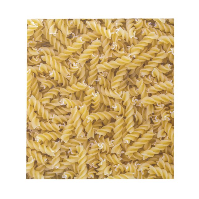 Bloc De Notas Fusilli pasta macro como fondo (Frente)