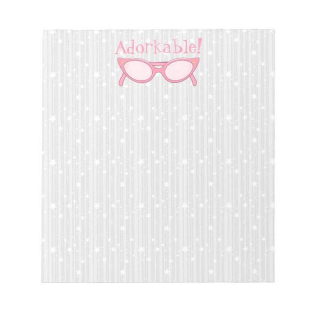 Bloc De Notas Gafas de ojo de gato rosadas - Personalízalas (Frente)